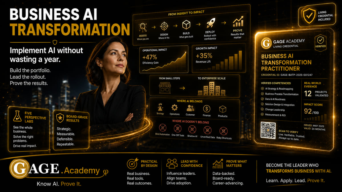 Certified AI Transformation Professional (CATP): The universal business AI transformation program: it makes you the person who leads AI transformation in any business, small, medium, or enterprise.