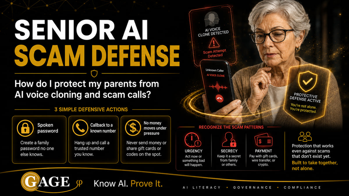 Senior AI Scam Defense: You will not just learn about scams. You will leave protected.